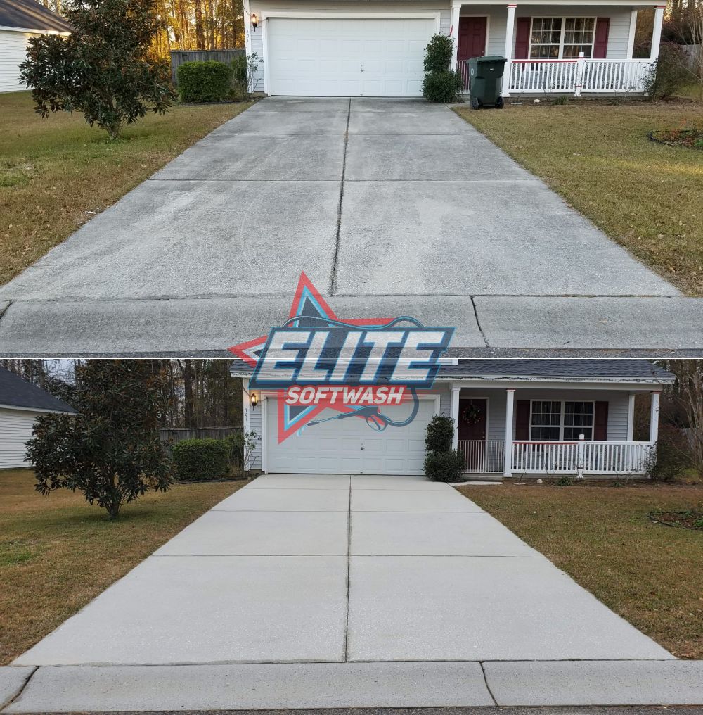 Concrete driveway cleaning in moncks corner sc